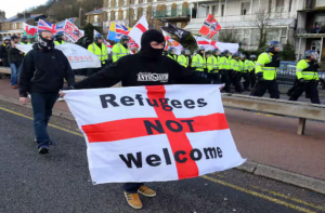 Far-right protests in England against refugees